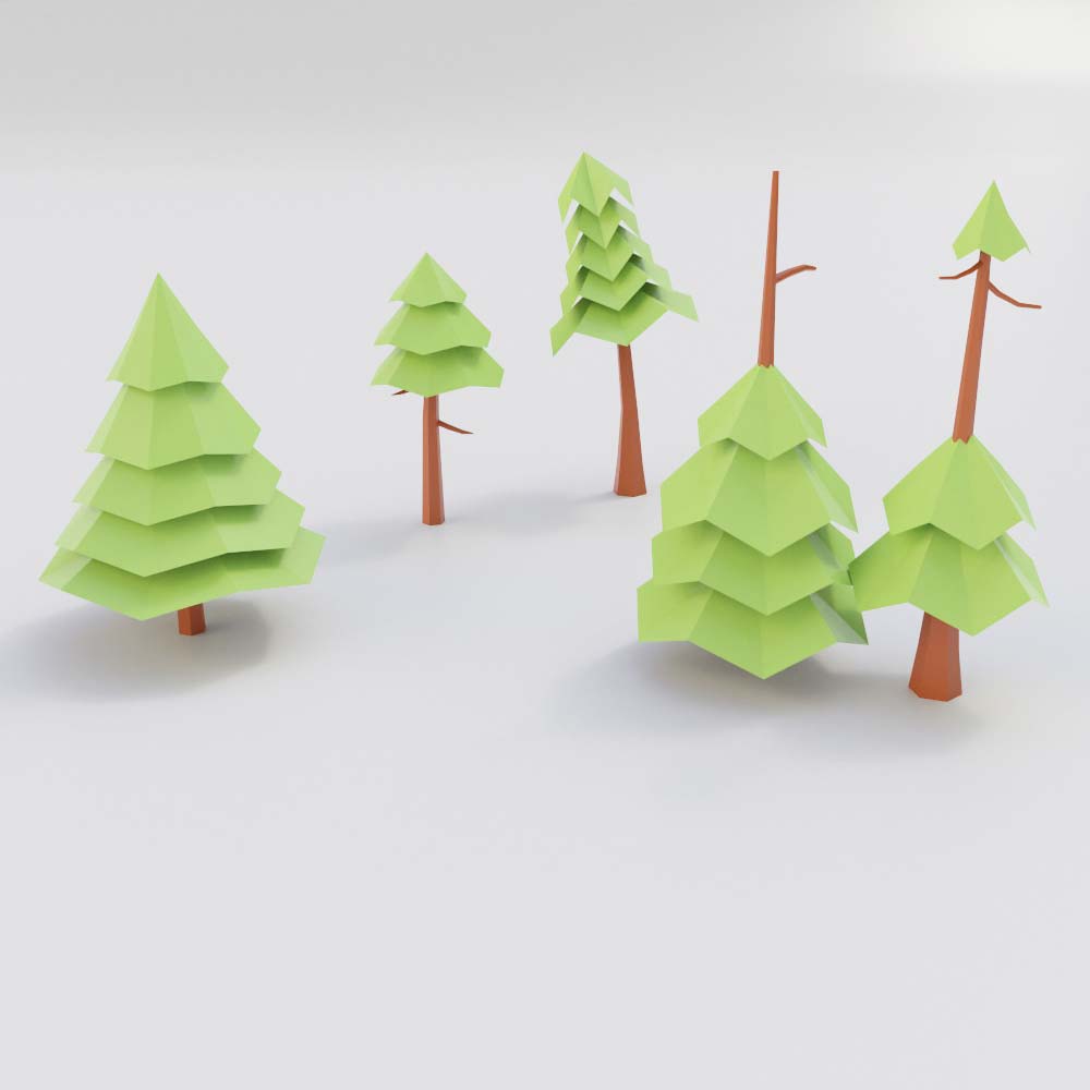 Cartoon tree 3d models