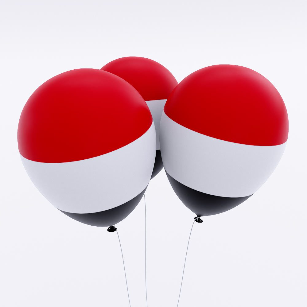Yemen country flag balloon 3d model