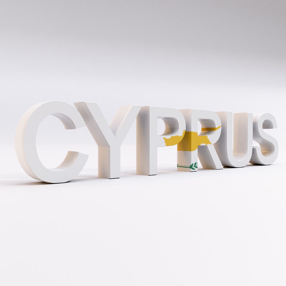 Cyprus country name 3d model