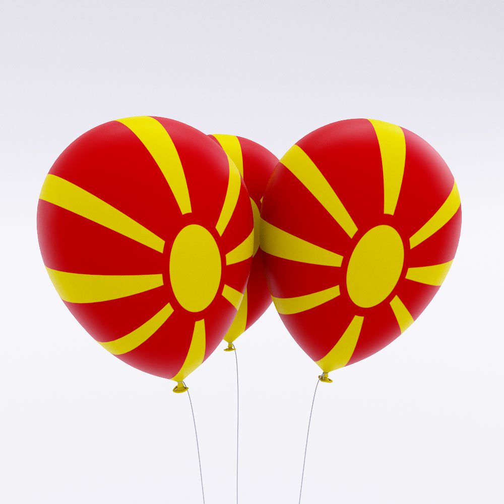 Macedonia flag balloon 3d model