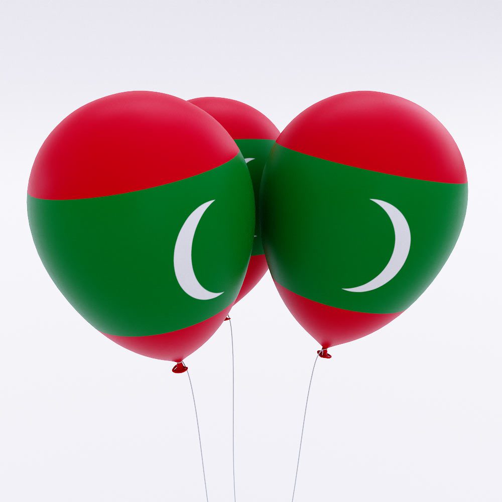 Maldives flag balloon 3d model