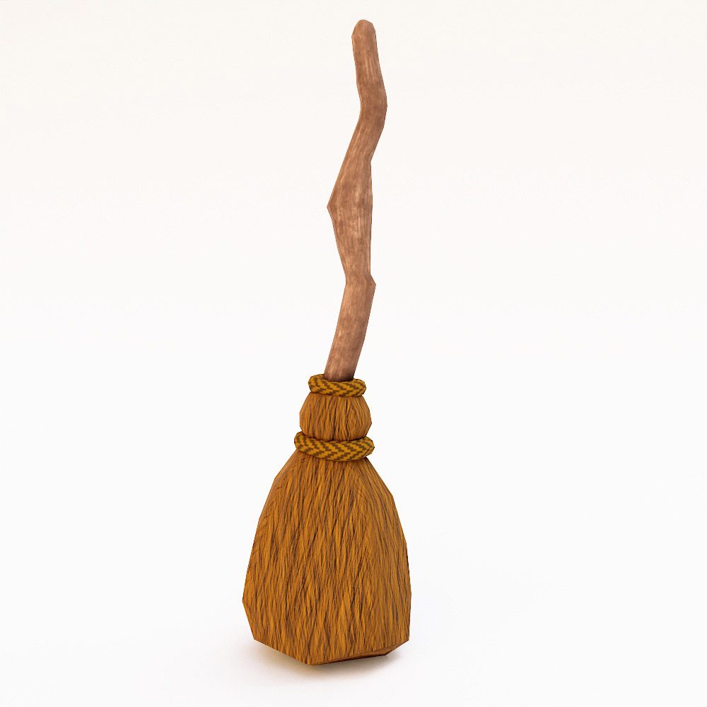Broom lowpoly 3d model