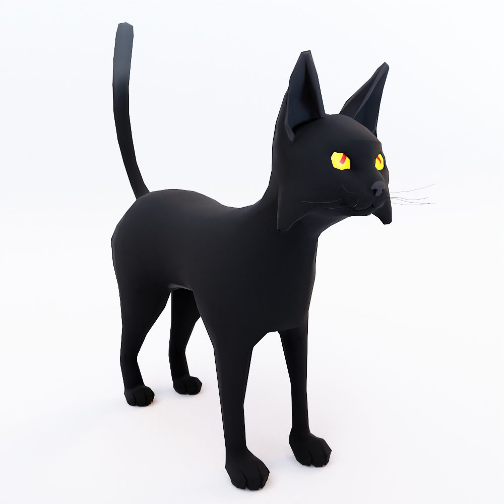 Cat lowpoly 3d model