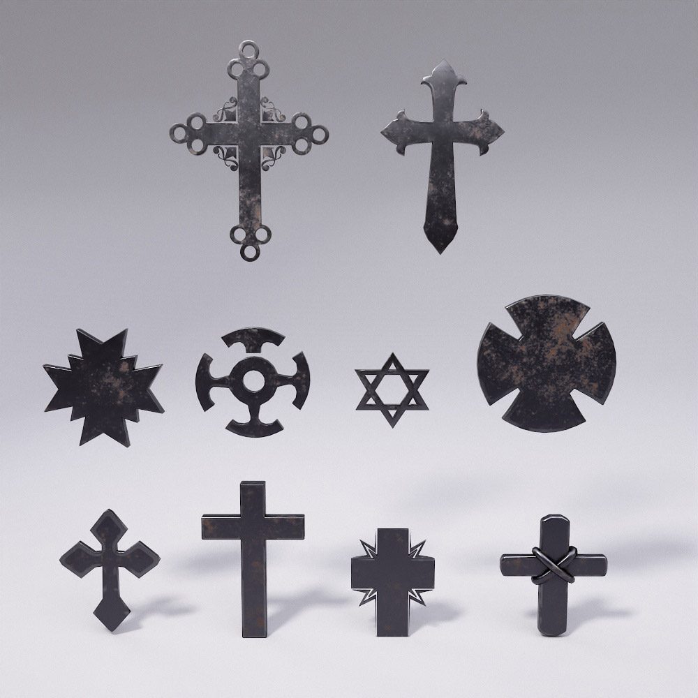 3d Cross symbols 3d model