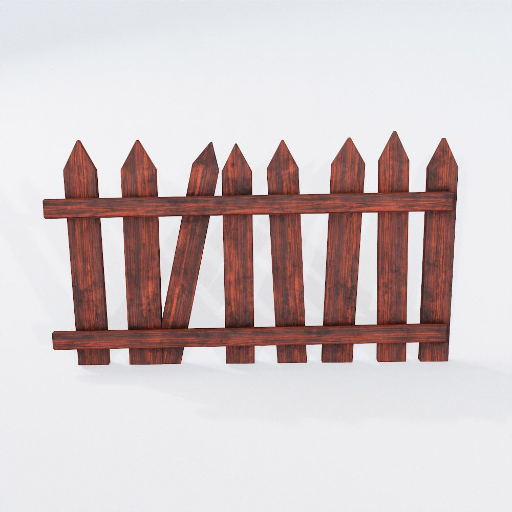 Wooden fence 3d model