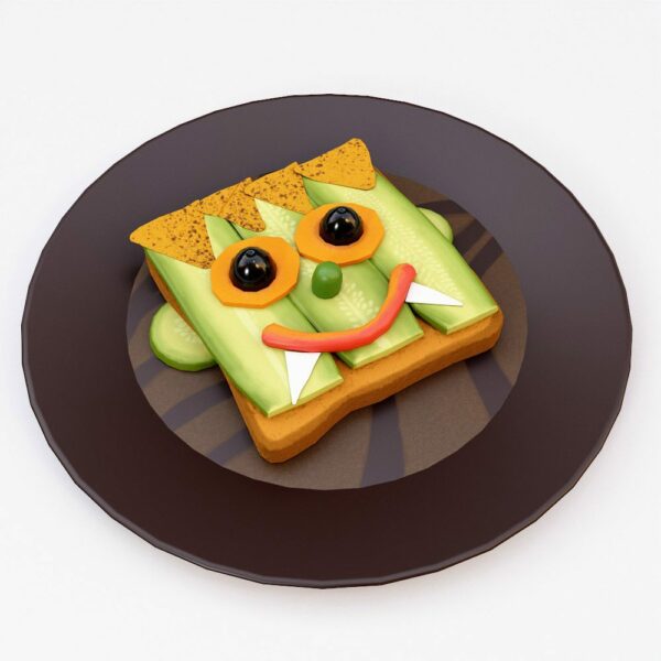 Halloween food sandwich 3d model