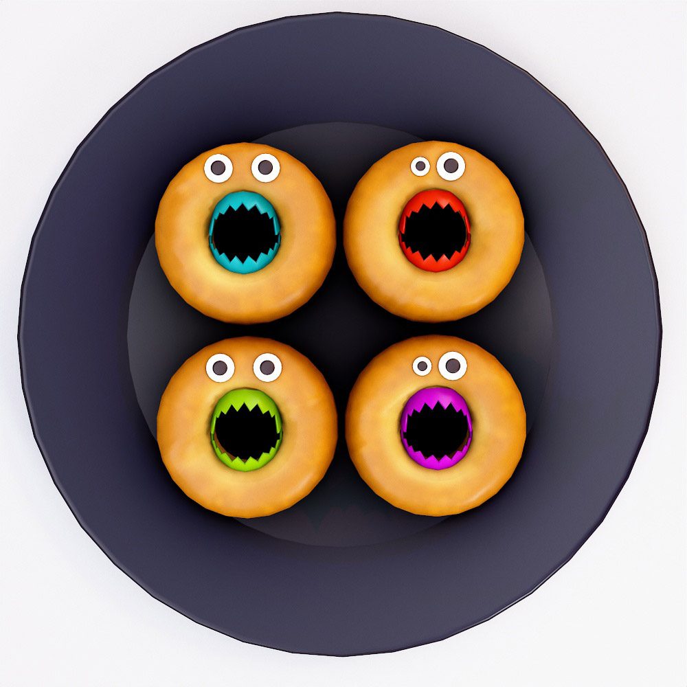 Donuts Halloween food 3d model