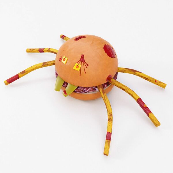 Halloween food spider burger 3d model