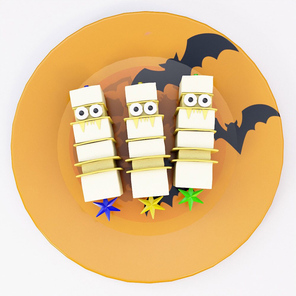 Halloween food cheese sticks 3d model