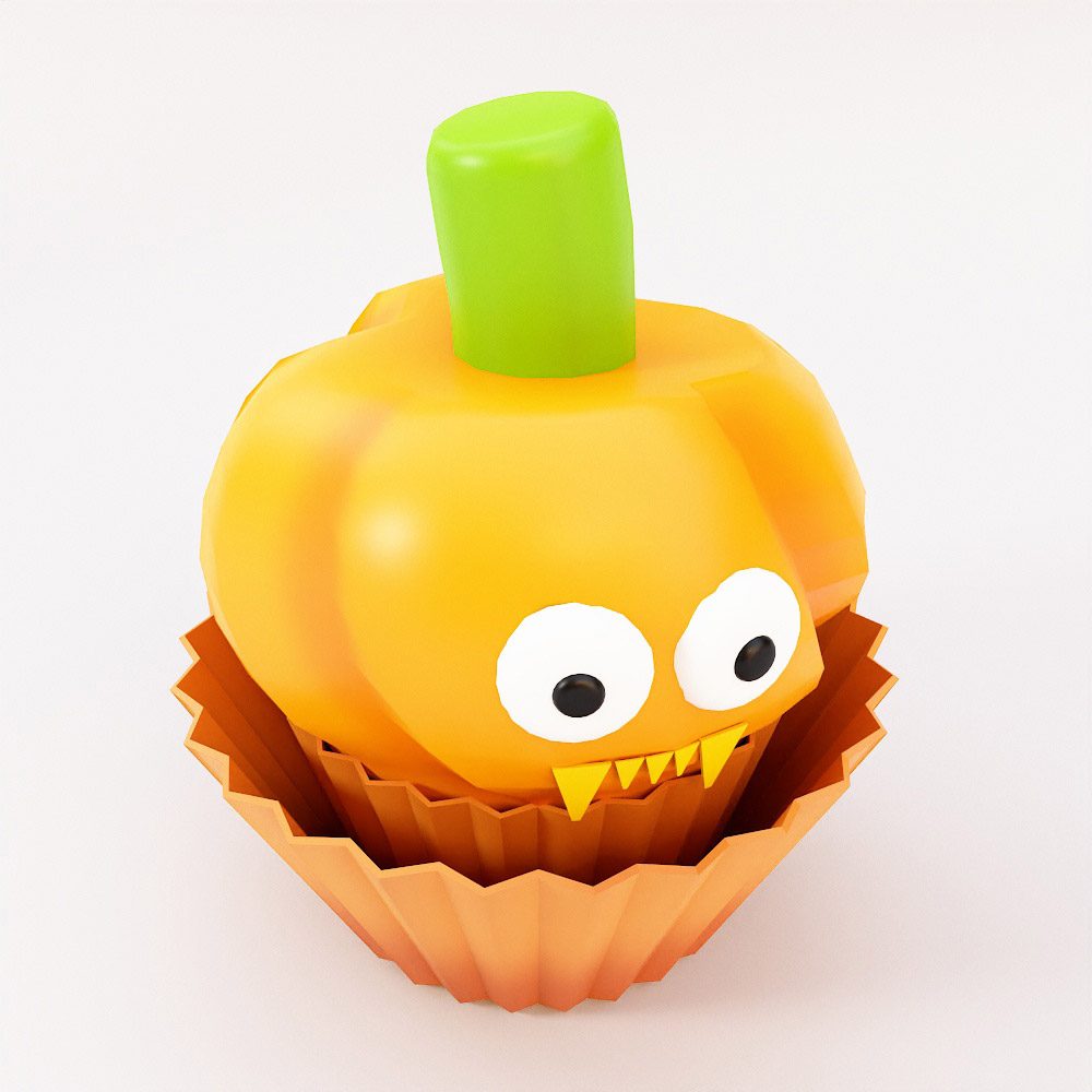 Halloween Cupcake food 3d model