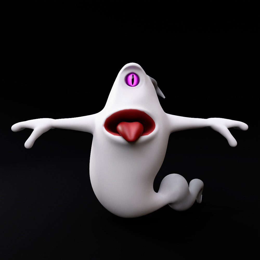 Ghost character cartoon 3d model