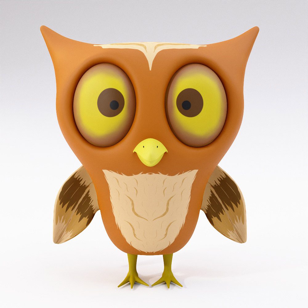 Cartoon Owl Bird 3d model