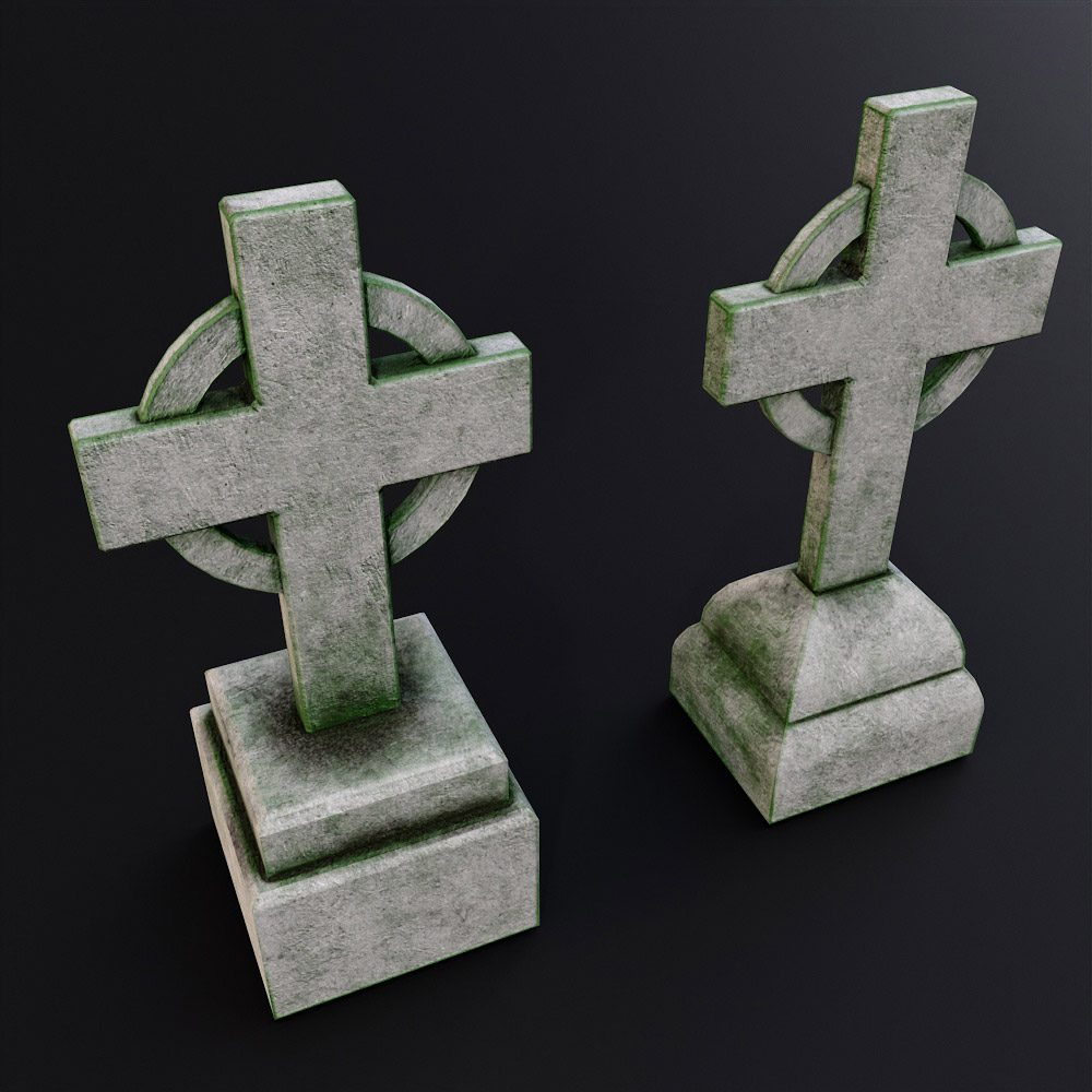 Lowpoly tombstone 3d model