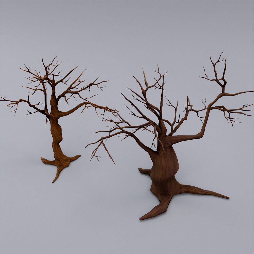 Spooky twisted trees 3d model