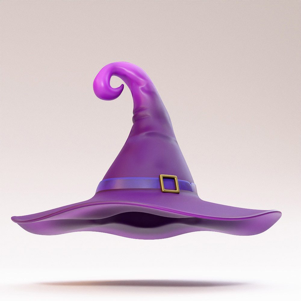 Witch hat lowpoly 3d model
