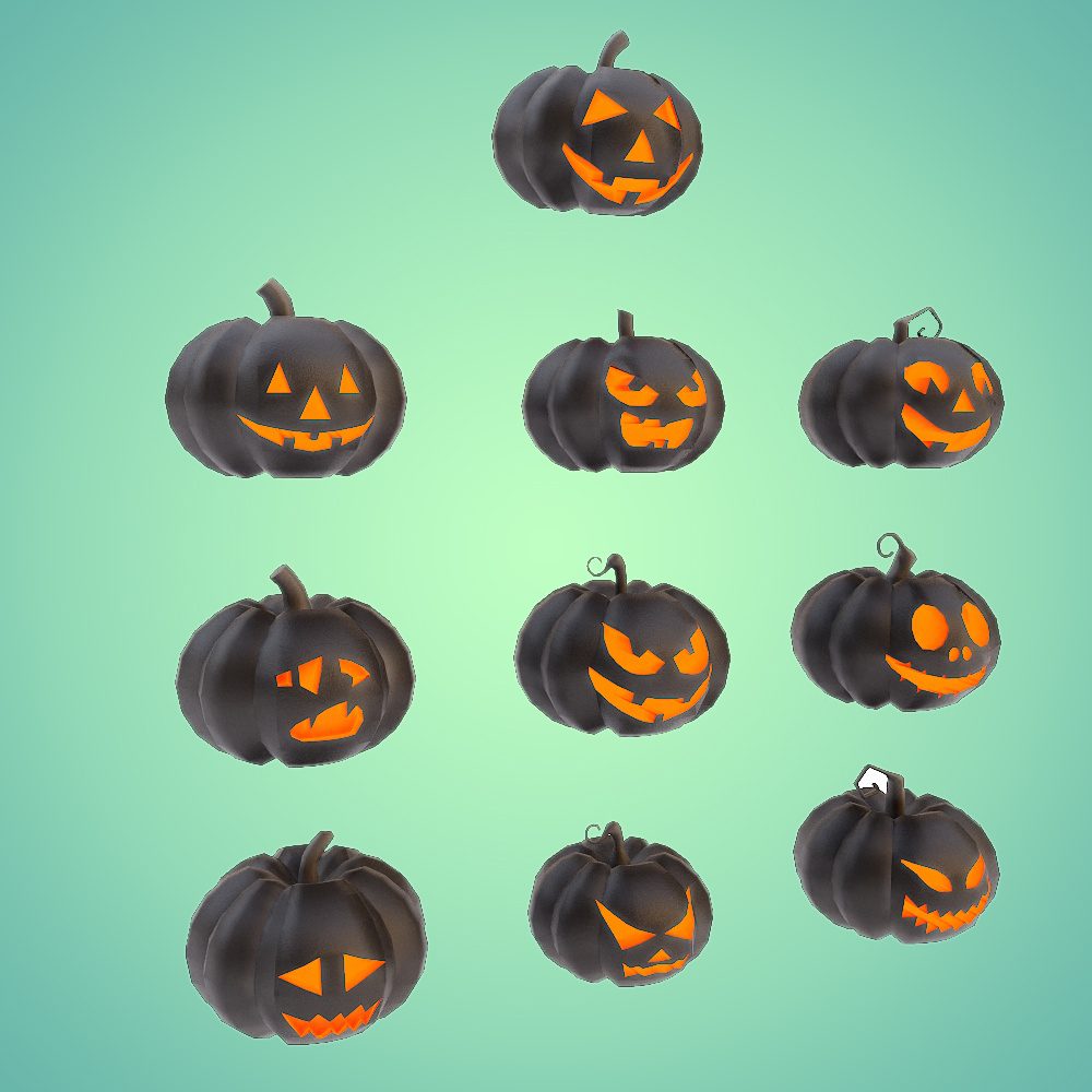 Halloween Pumpkin heads 3d models