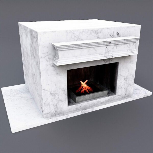 Marble fireplace lowpoly 3d model