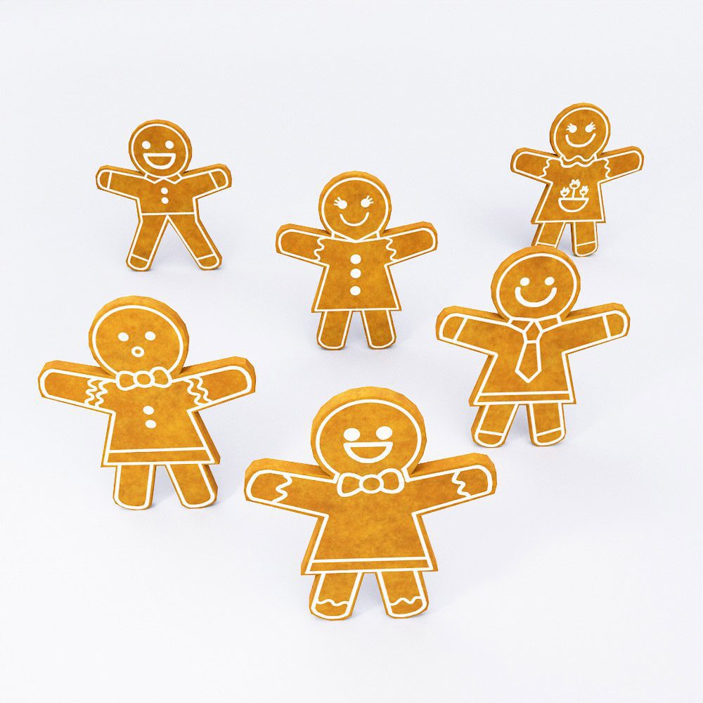 Gingerbread cookies 3d model