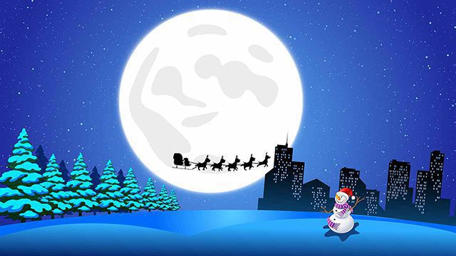 Santa Claus flying animation background video