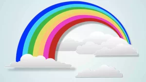 Cartoon clouds rainbow animation stock video
