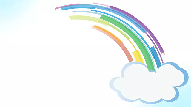 Cartoon cloud rainbow stripes stock video
