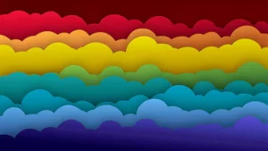 Multicolor cartoon cloud moving stock video