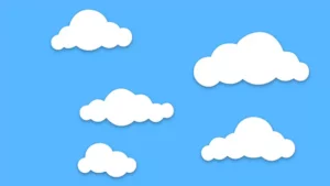 Cartoon clouds popup and moving animation