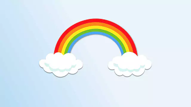 Rainbow cartoon clouds stock video