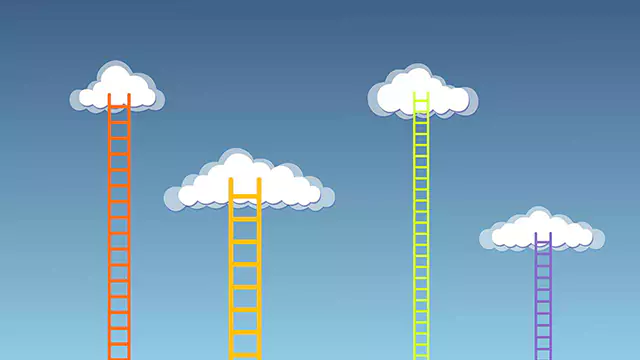 Clouds with ladders stock footage