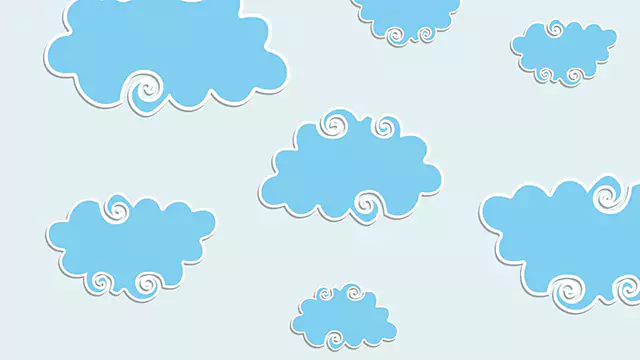 Swirly cartoon clouds pop up animation video