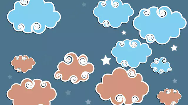 Swirly clouds and stars twinkling stock video