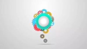 Multicolor gears spinning stock video