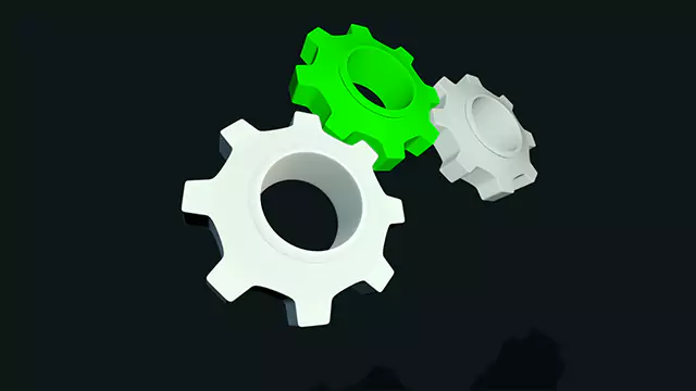 3d Gears wheels working intro stock video