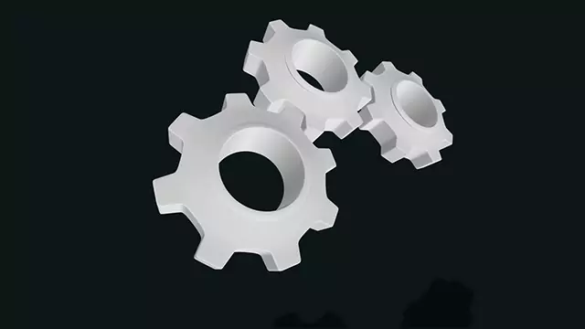 3d Gears spinning intro stock video