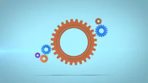 Multicolor gears rotating stock video