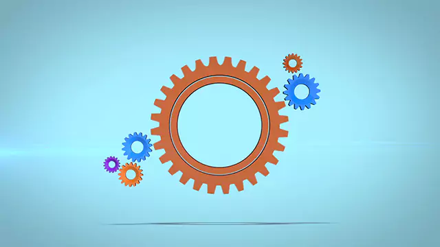 Multicolor gears rotating stock video