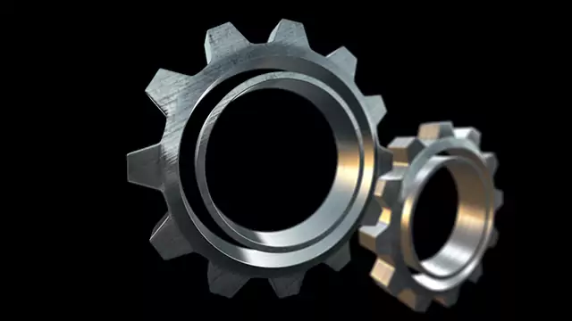 Rotating gears animation stock video