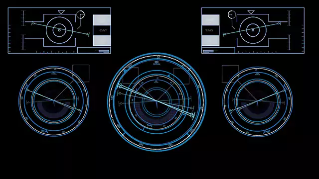 Sci-fi gyroscope meter Hud panel stock video