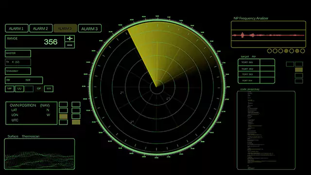 Sonar or Radar hi-tech scanning Hud video