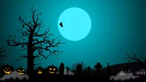 Halloween night scary background animation