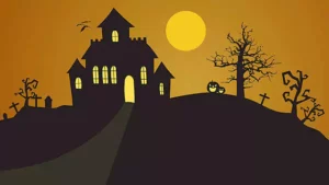 Halloween haunted house background video