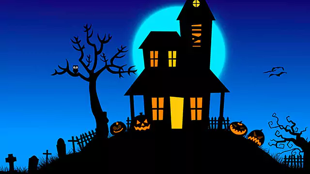 Scary house Halloween motion stock video
