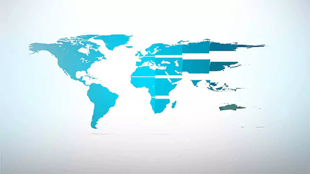World map fold transition effect video