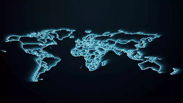 Outlined world map stock video