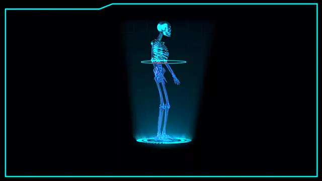 Skeleton hologram medical stock video