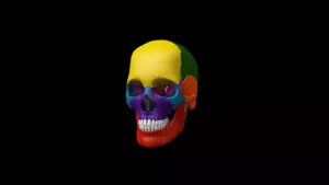 Skull multicolor parts stock video