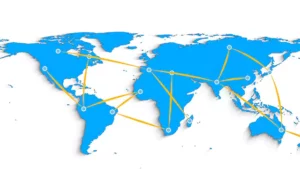 World map connections stock video