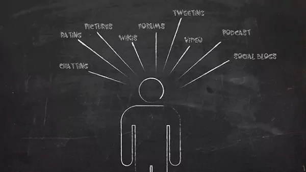 Social media concept on blackboard stock video