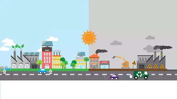 Air pollution animation motion graphics video
