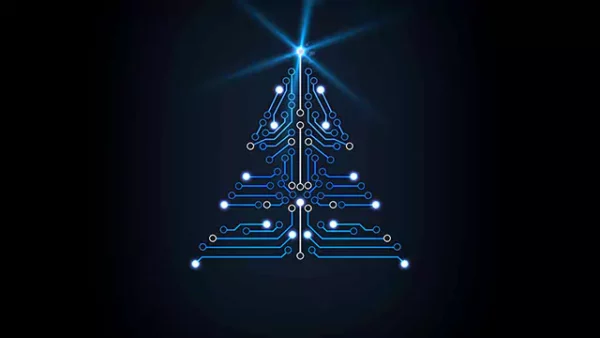 Christmas tree digital circuit stock video